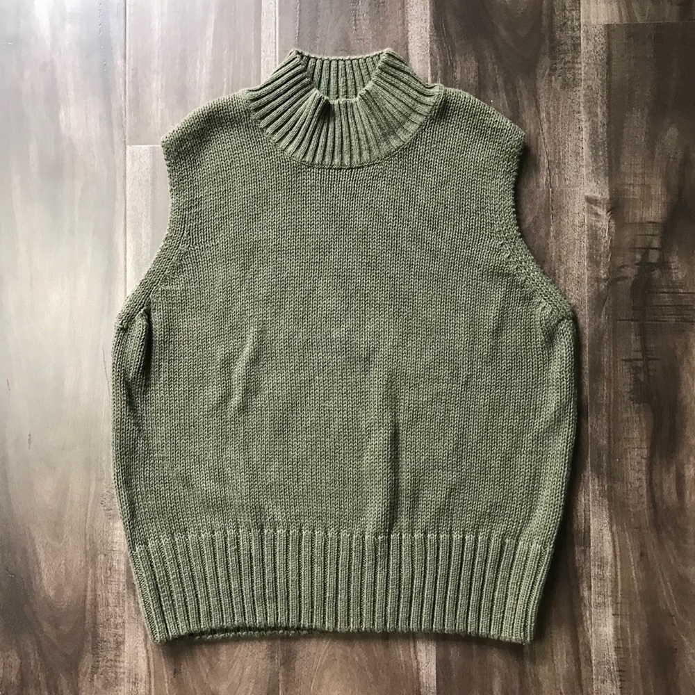 Vintage Knit Sweater Vest Green